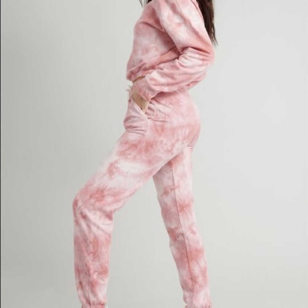pink tie-dye sweat set